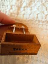 Vintage Japan Dollhouse Miniature Wooden Spoon Rack with 2 Spoons - Image 4
