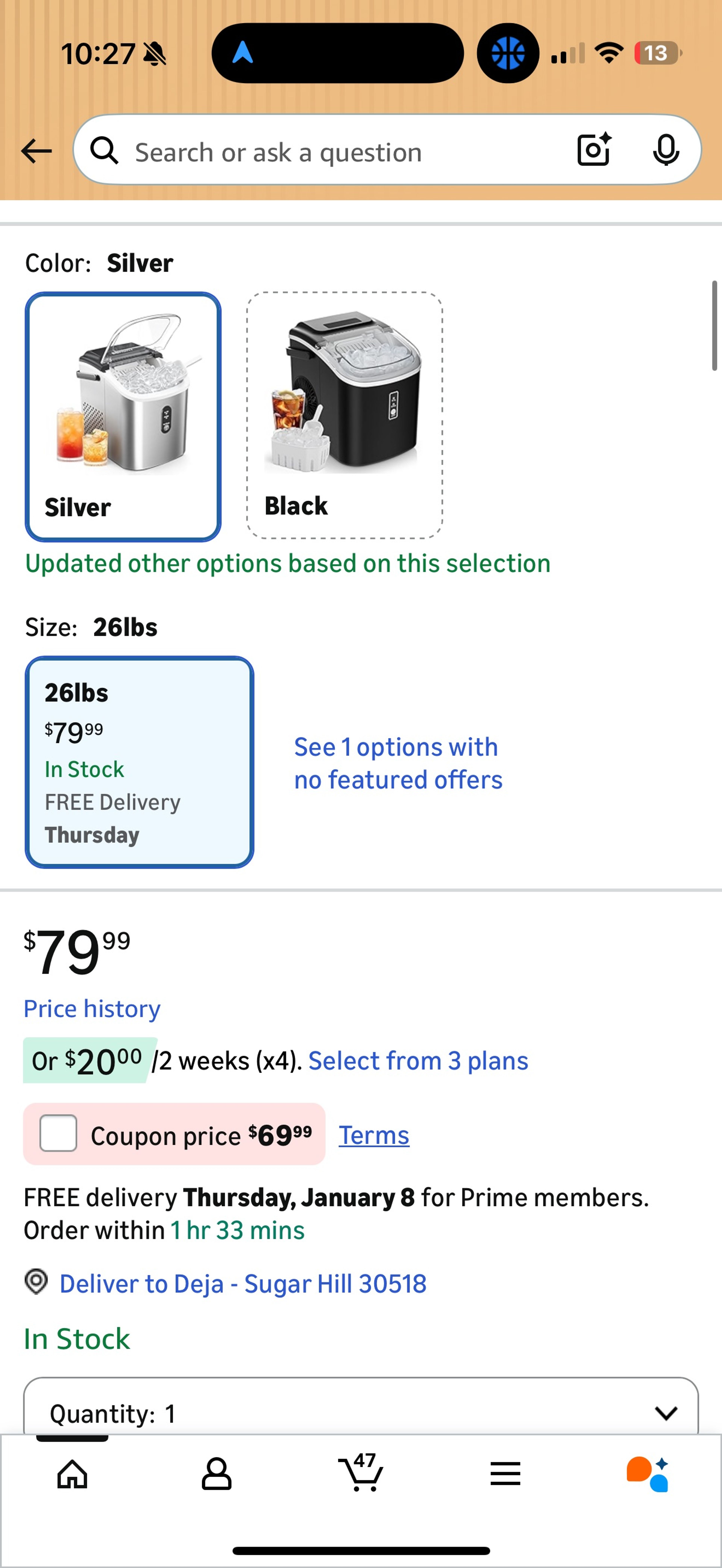 EUHOMY Countertop Ice Maker Silver - Image 4