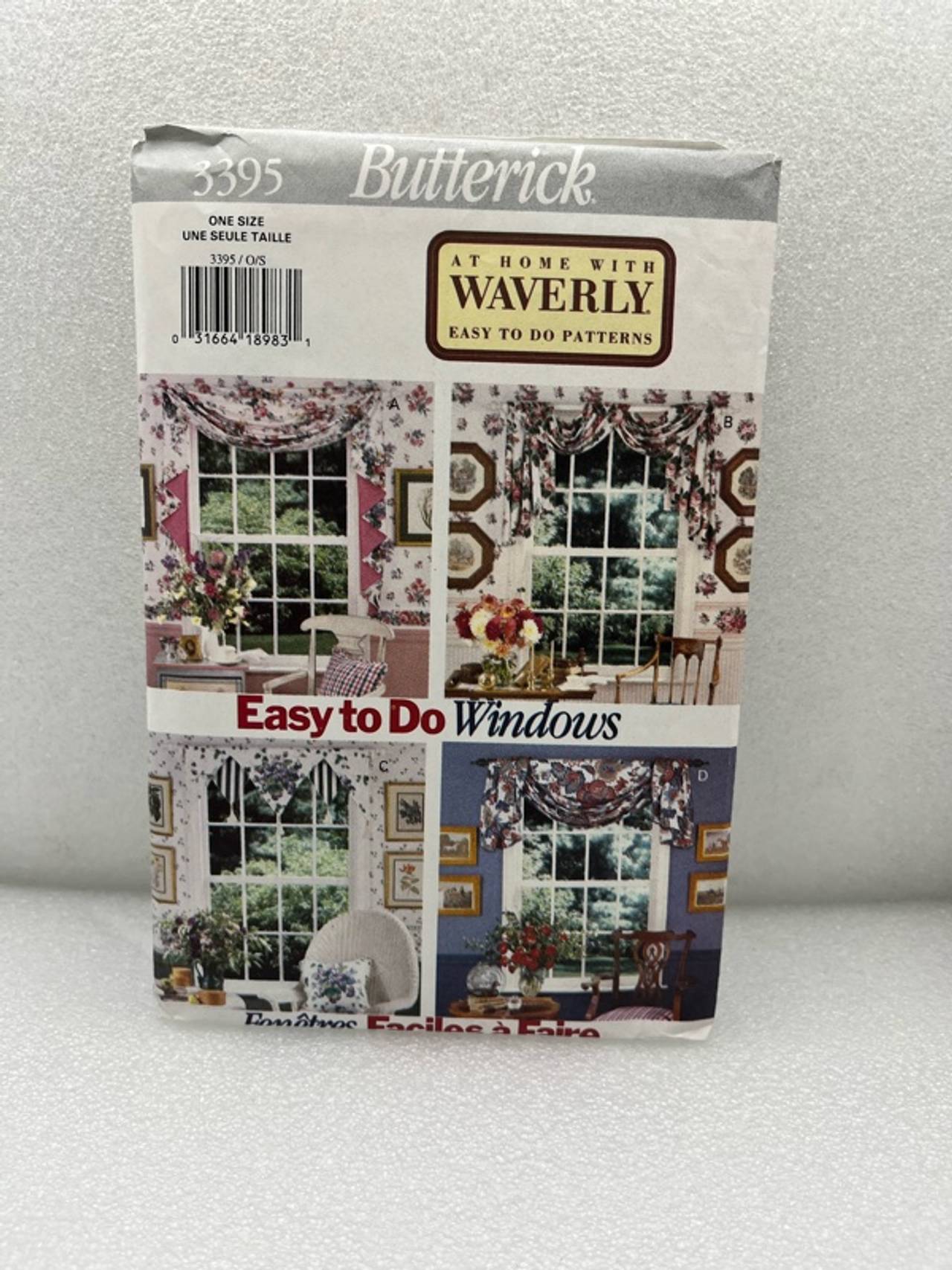Butterick Waverly Easy to Do Window Treatments Sewing Pattern 3395