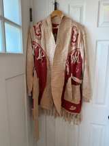 NWT IDYLLWIND MIRANDA LAMBERT Size L CARDIGAN Wrap FRINGE Bronco Rust/Tan - Image 2