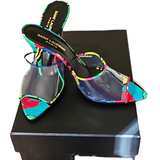 Saint Laurent Lolita Flower Print Sandal Heel New - Image 7
