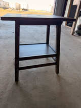Mission Style Wood End Table with Shelf - Image 1