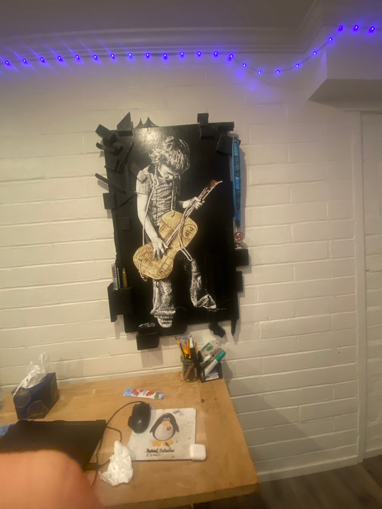 Wall Art of Child Playing Guitar