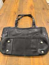 Coach Black Leather Pleated East West Gallery Tote - Image 4