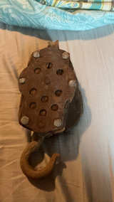 Vintage Block and Tackle Pulley Wood and Iron - Image 2
