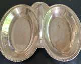 Vintage Lehman Brothers Silver Plated Double Divided Serving Dish with Handle - Image 1