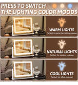 FENNIO Vanity Mirror with Lights, 12" x 16" Lighted Makeup Mirror - Image 3