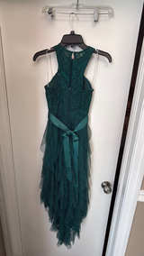 Green Sparkly Lace High-Low Homecoming Dress Size 0 - Image 2