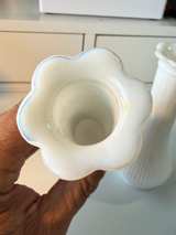 Fenton Ribbed Milk Glass Bud Vases - Image 2