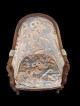 Vintage French Provincial Floral Bergère Chair - Image 1