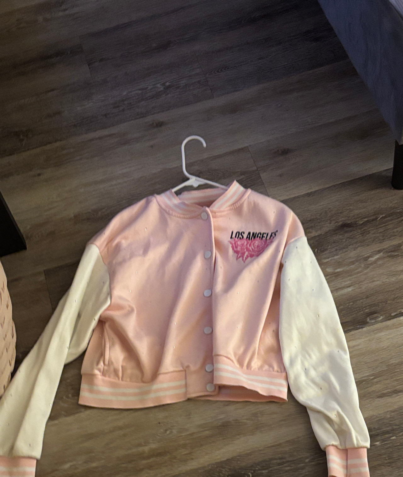 Pink Los Angeles Rose Varsity Jacket