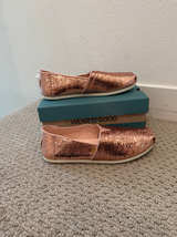 TOMS Alpargata Rose Gold Sequin Slip-On Shoes - Image 1