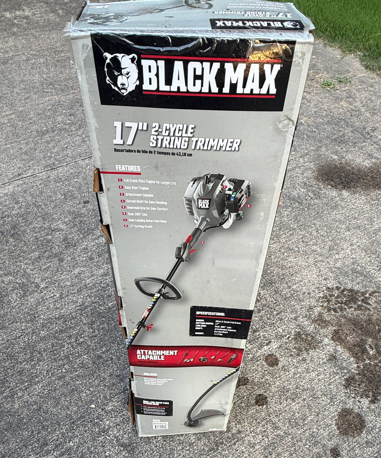 Black Max 17" 2-Cycle 25cc Curved Shaft String Trimmer