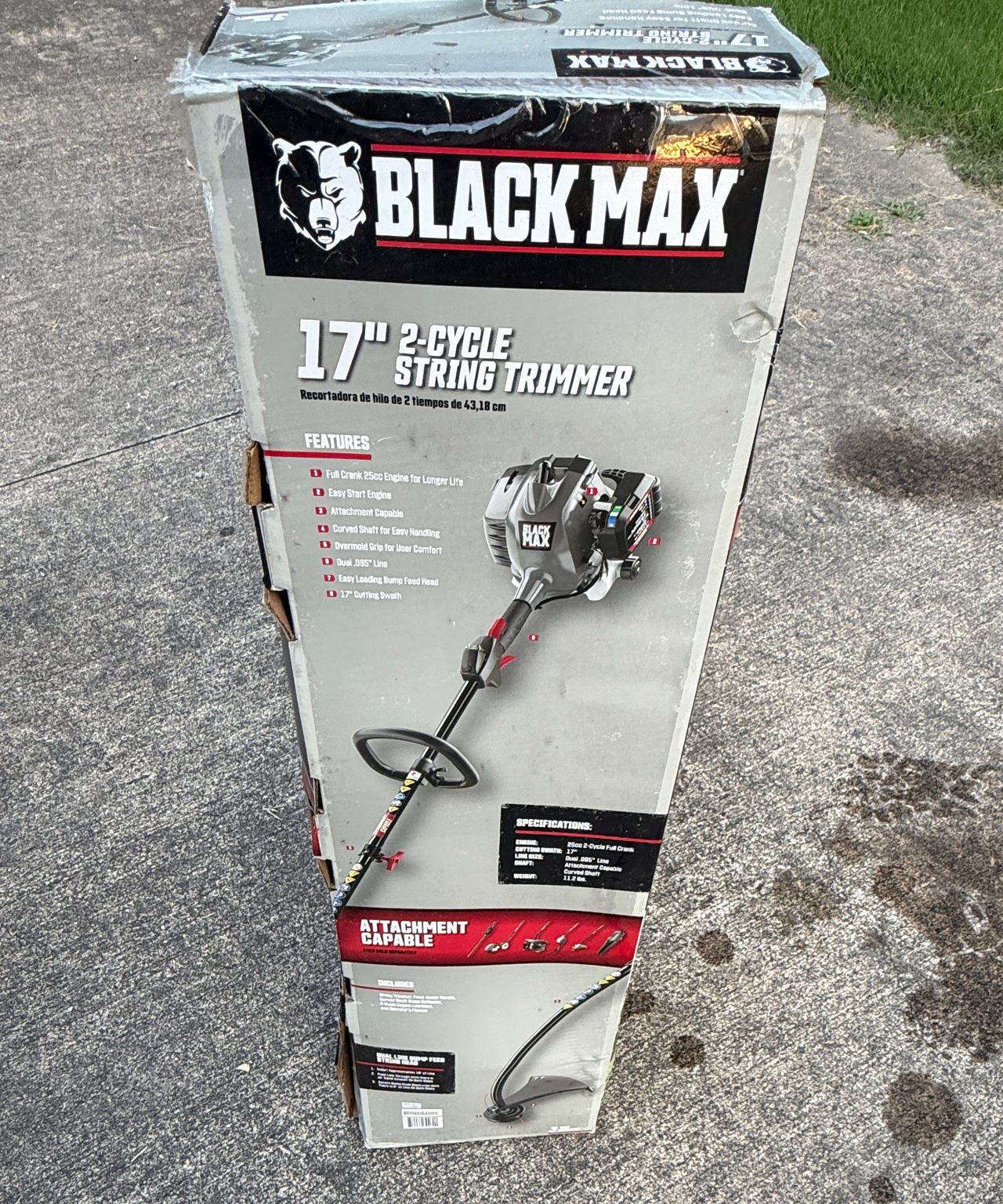 Black Max 17" 2-Cycle 25cc Curved Shaft String Trimmer