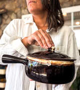 Vintage Pfaltzgraff Gourmet Brown Drip Glaze Saucepan with Lid - Image 2