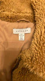 Topshop Teddy Coat Tan US 4-6 - Image 2
