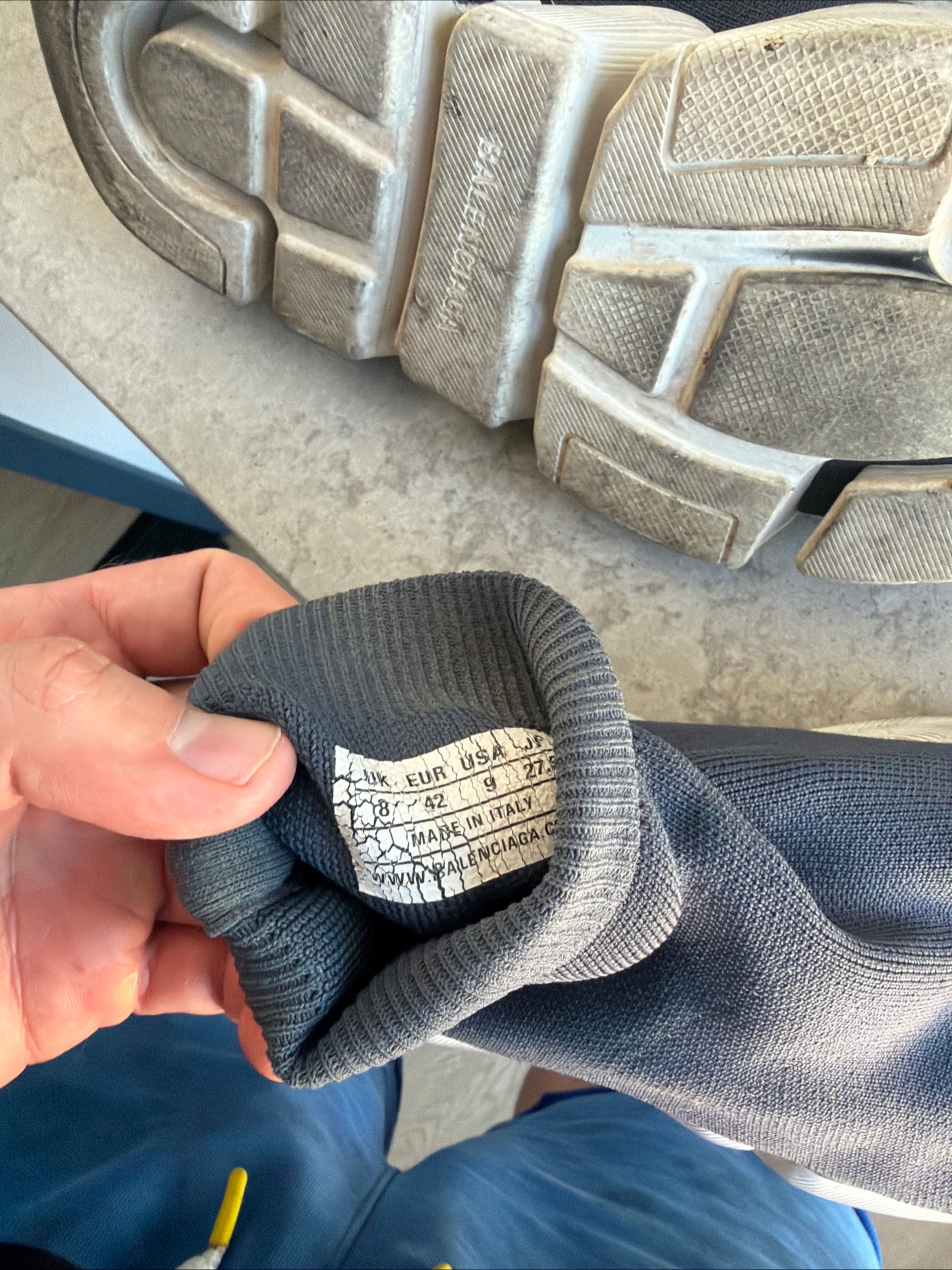 Balenciaga Speed 2.0 Graffiti Recycled Knit Navy