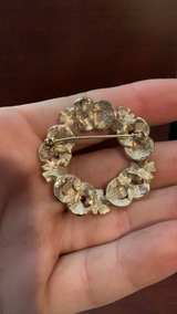 Vintage Enamel Floral Wreath Brooch Pin - Image 2