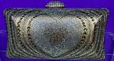 Rhinestone Heart Evening Clutch Bag - Image 4