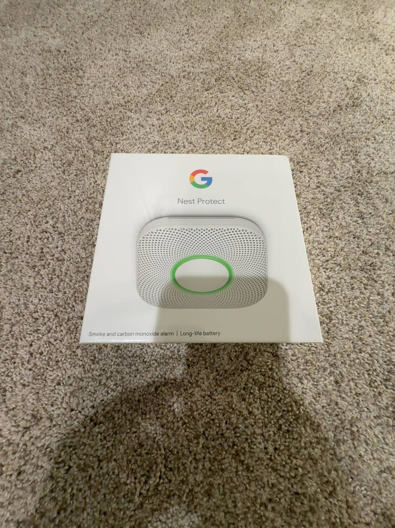 Google Nest Protect Smoke & Carbon Monoxide Detector (White) Long-life battery