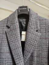 Brand New, Banana Republic Grey Plaid Wool Blend Topcoat - Image 2