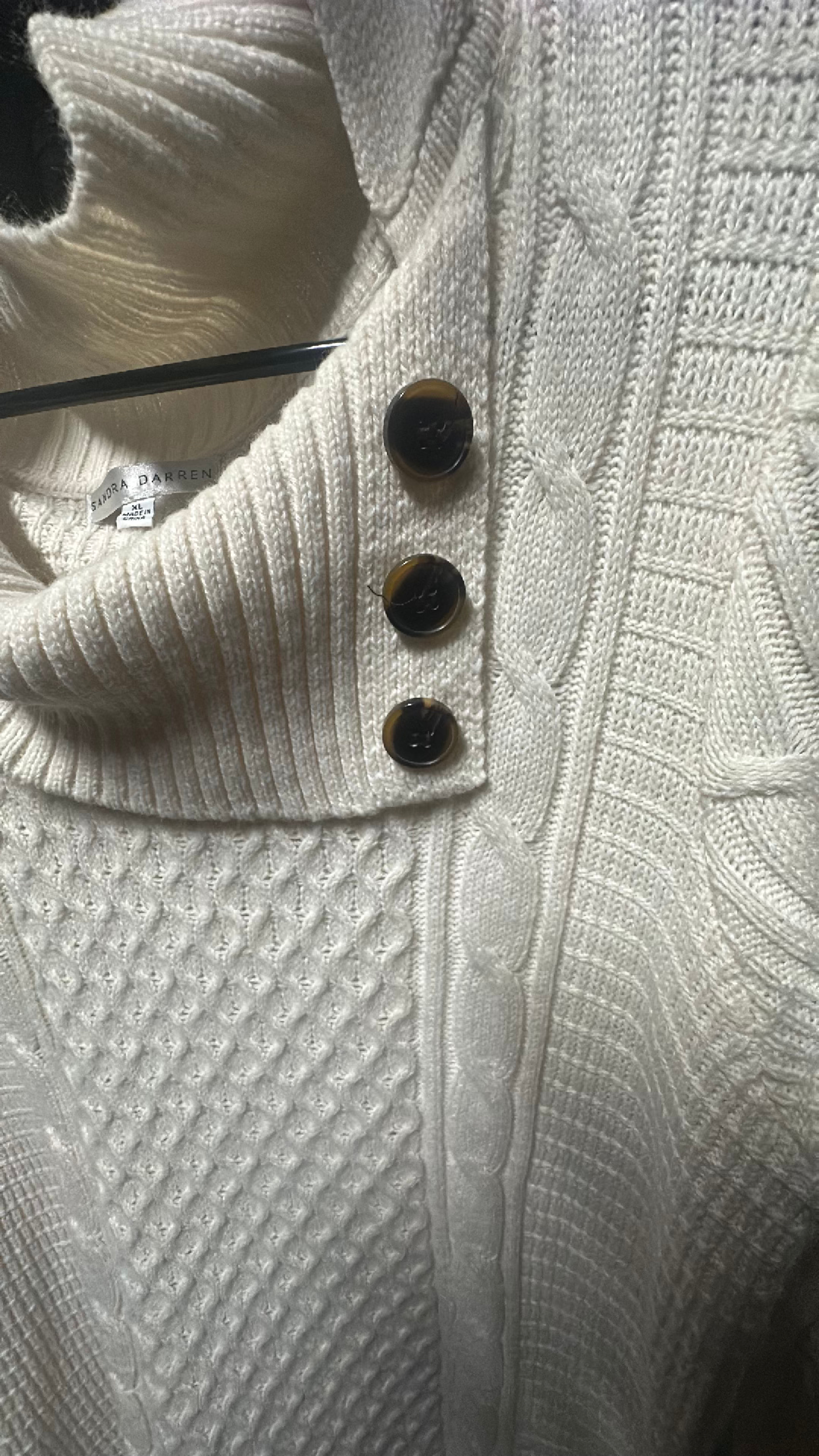 Sandra Darren Cowl Neck Marled Knit Sweater Dress Size XL - Image 3