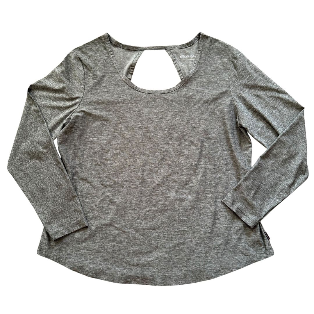 Eddie Bauer Shirt Womens Size XL Long Sleeve Green Athletic Top 
