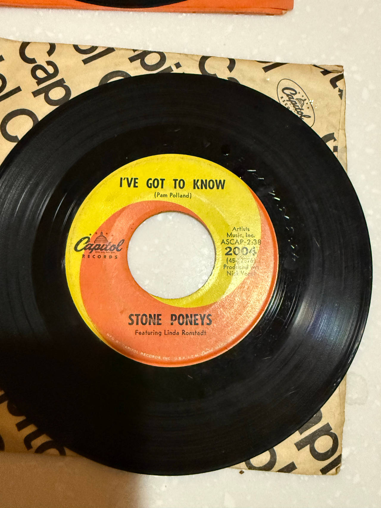 Stone Poneys - I've Got To Know 7" Vinyl Single