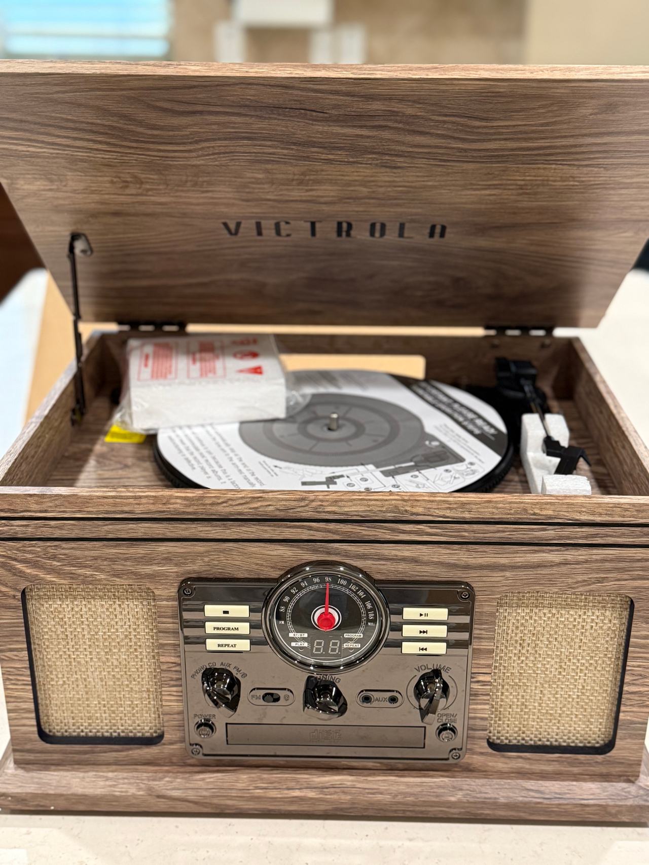 Victrola 8-in-1 Bluetooth Record Player & Multimedia Center