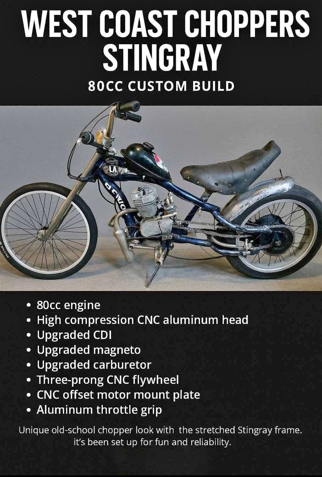 West Coast Choppers Stingray 80cc Custom Build