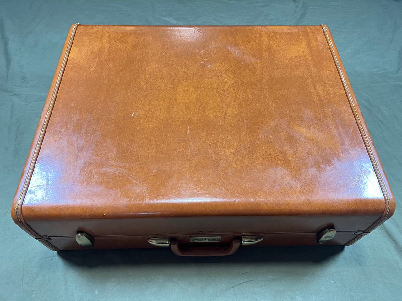 Vintage Samsonite 24” Brown Hard Shell Suitcase Mid Century Luggage No Key