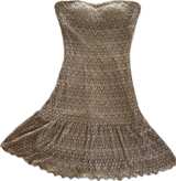 Caché Crocheted Gold Lace Strapless Dress with Removable Straps - Image 1