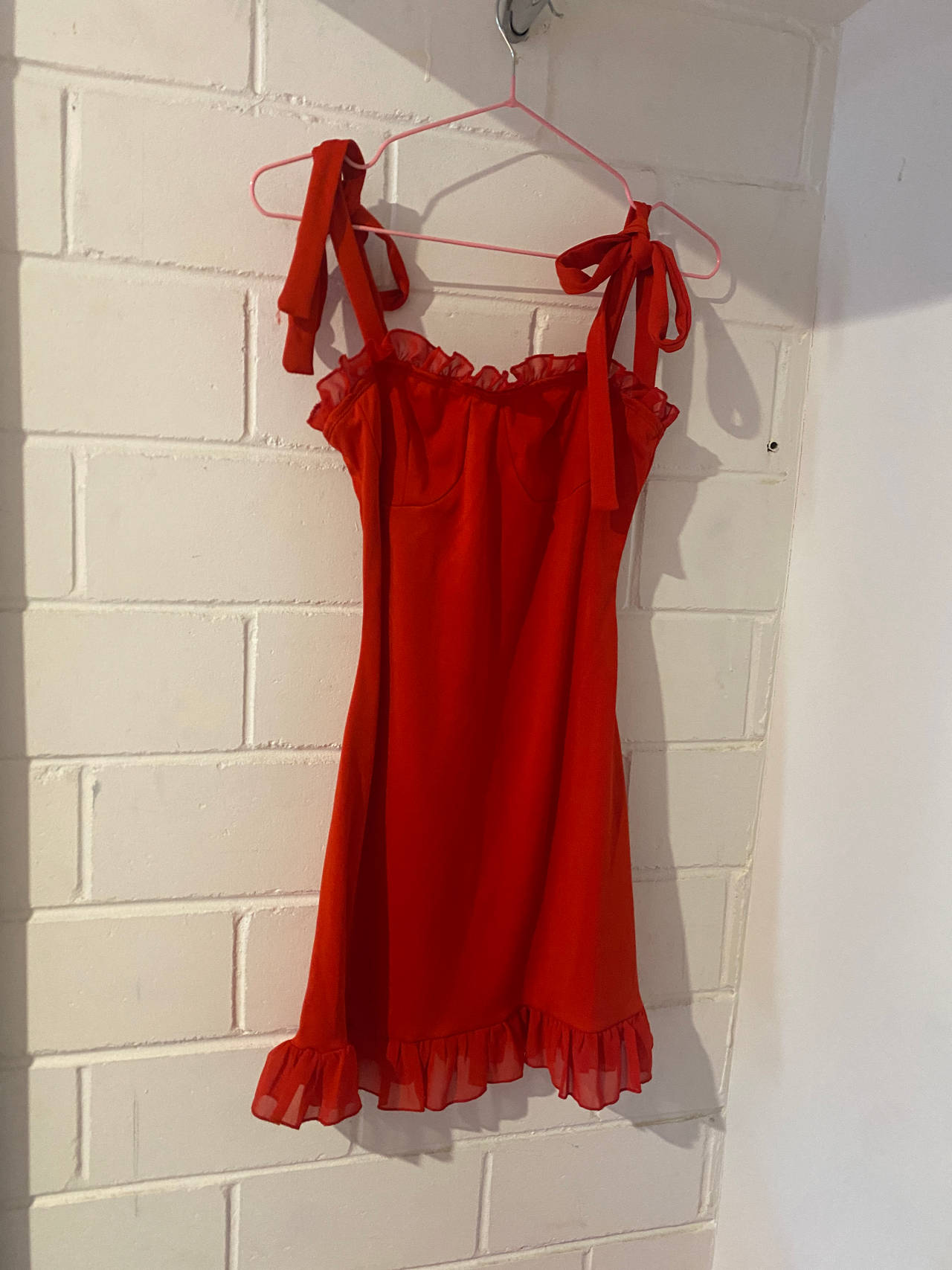 Red Ruffle Mini Dress