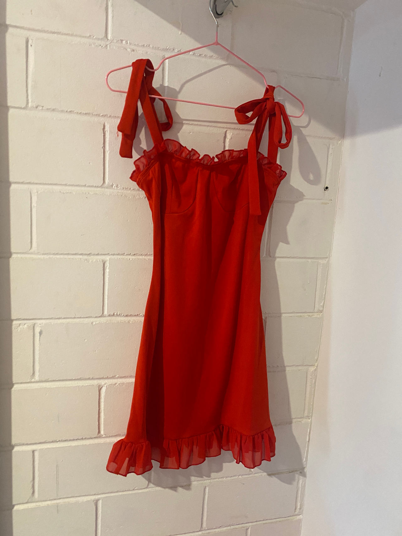 Red Ruffle Mini Dress
