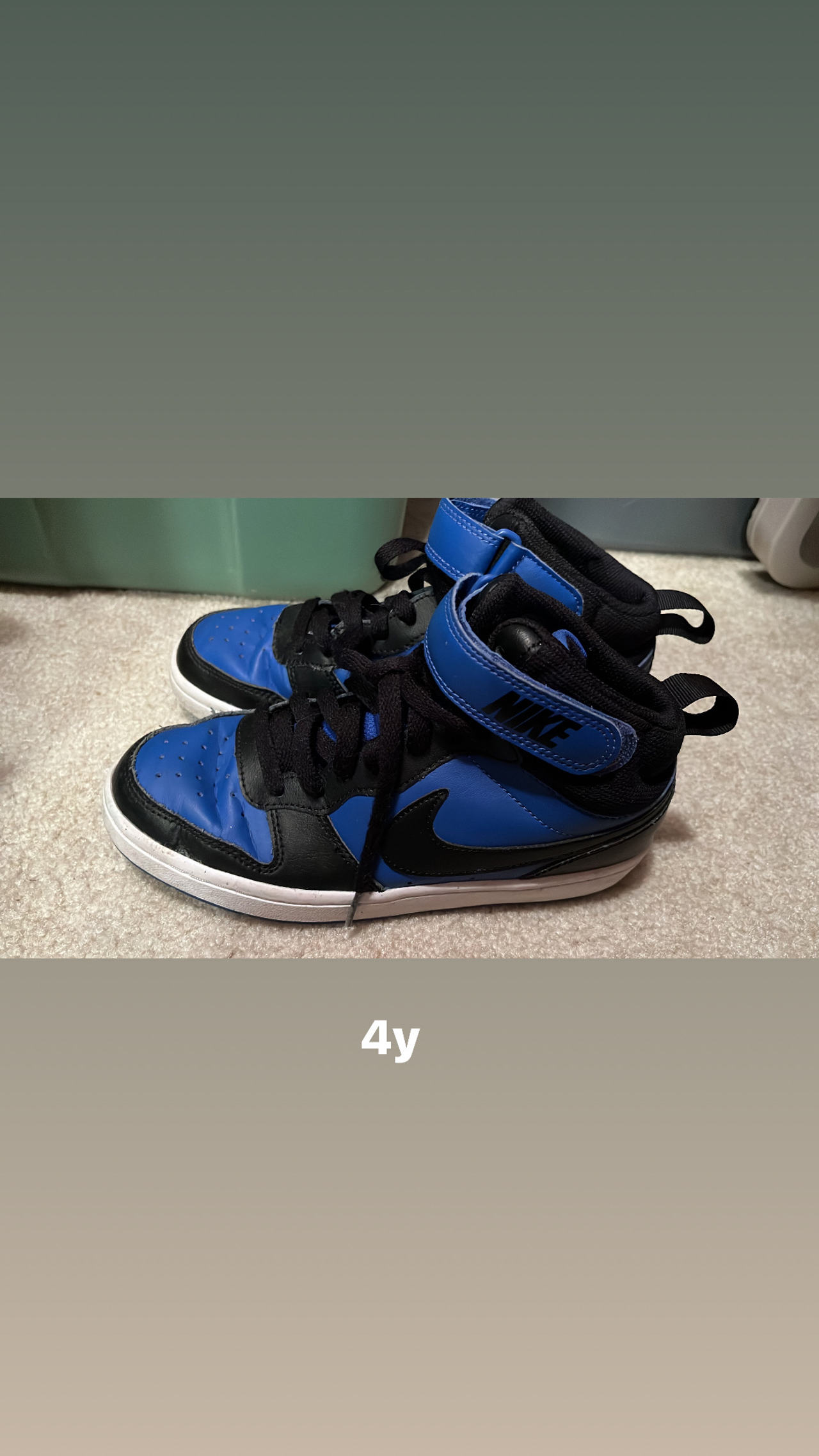 Nike Court Borough Mid 2 Black Blue Kids 4y great condition