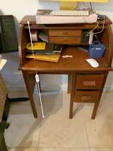 Small Vintage Wooden Roll Top Desk - Image 2