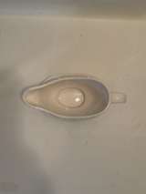 Vintage Courtyard White Ceramic Gravy Boat with Floral Pattern - Image 2