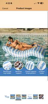 FUNBOY Blue Stripe Inflatable Chaise Lounger - Image 7