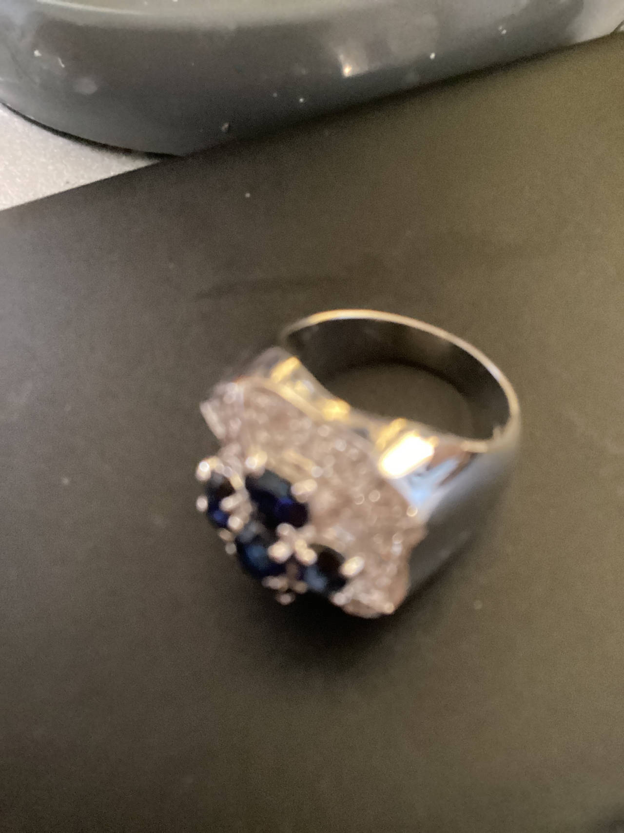 Men's Sapphire and Diamond Cluster Ring