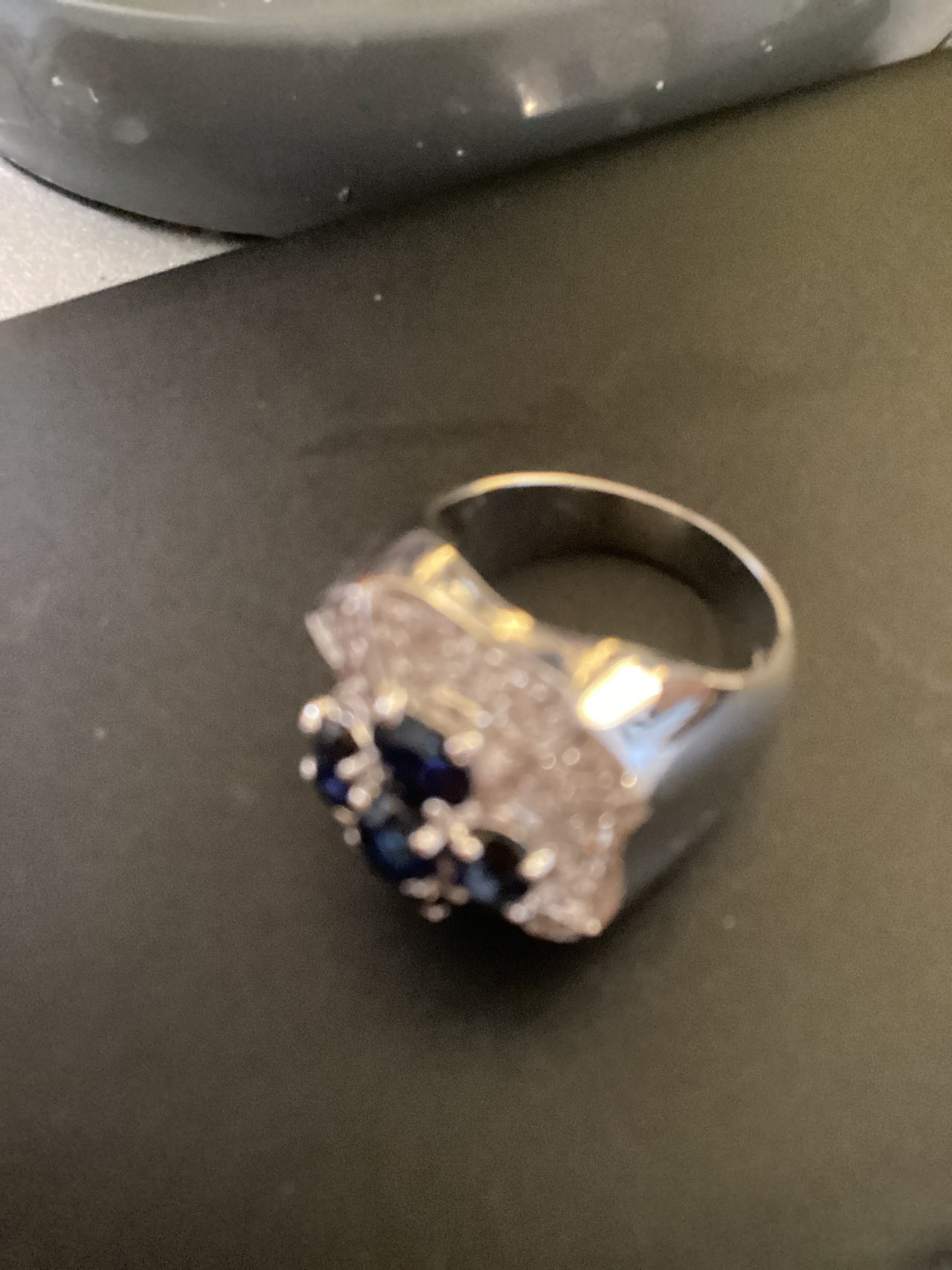 Men's Sapphire and Diamond Cluster Ring