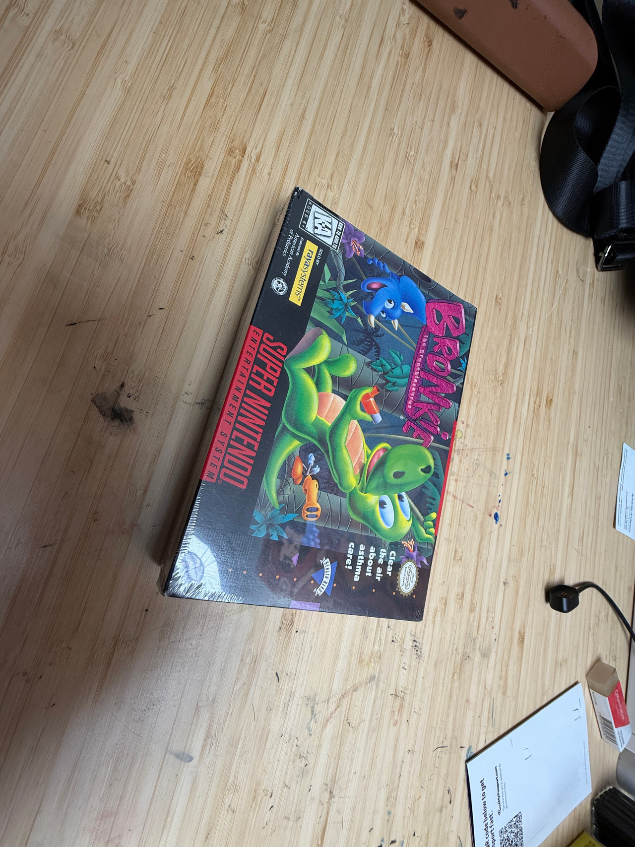 Bronkie the Bronchiasaurus Super Nintendo game sealed in box - 