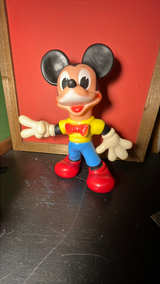 Disney Mickey Mouse Rubber Squeak Toy 10" Vintage - Image 1