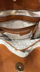 Michael Kors Large Gold Canvas Drawstring Tote - Image 5