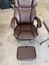 Brown Faux Leather Executive Office Chair with Footrest - Image 2