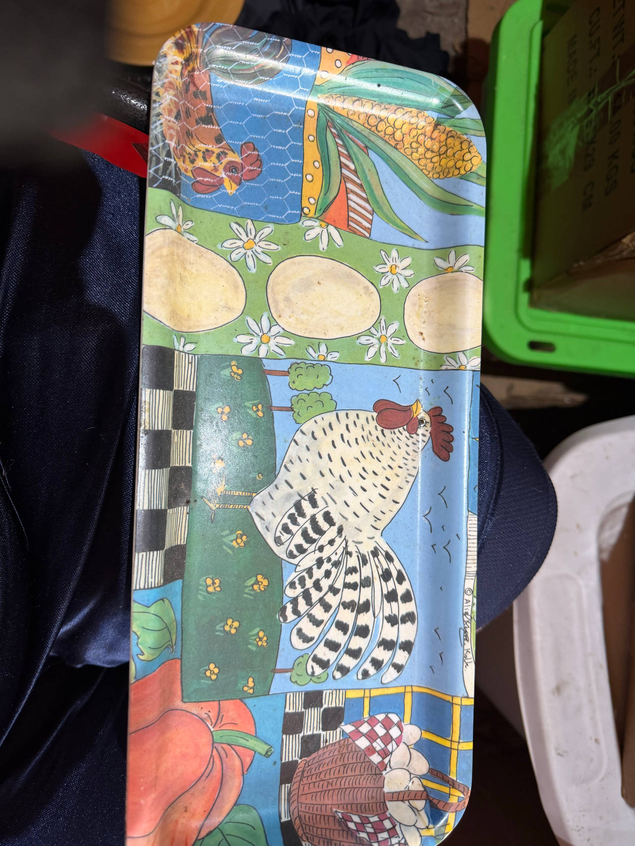 Alice Apple Rooster Melamine Serving Tray
