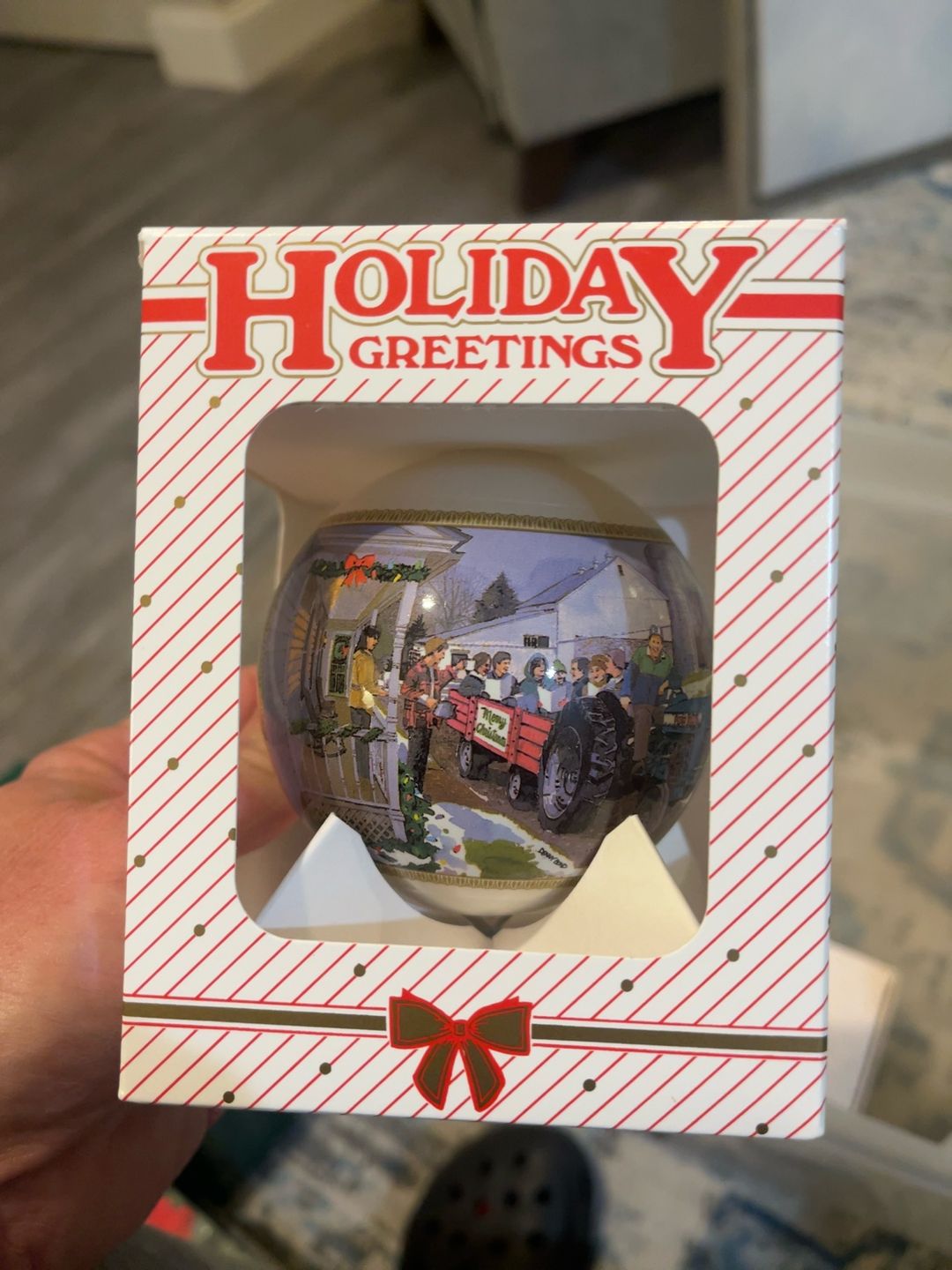 New Holland Tractor 2001 Glass Christmas Ornament