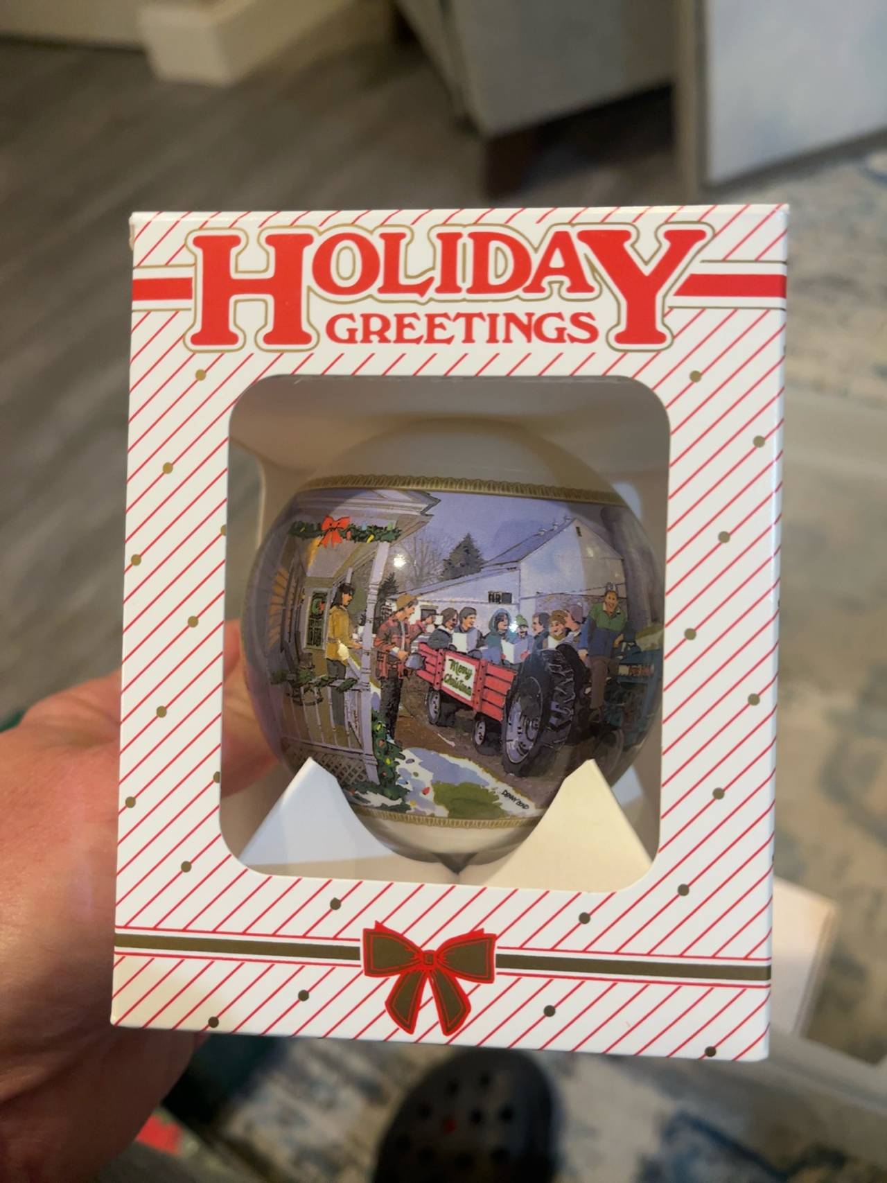 New Holland Tractor 2001 Glass Christmas Ornament