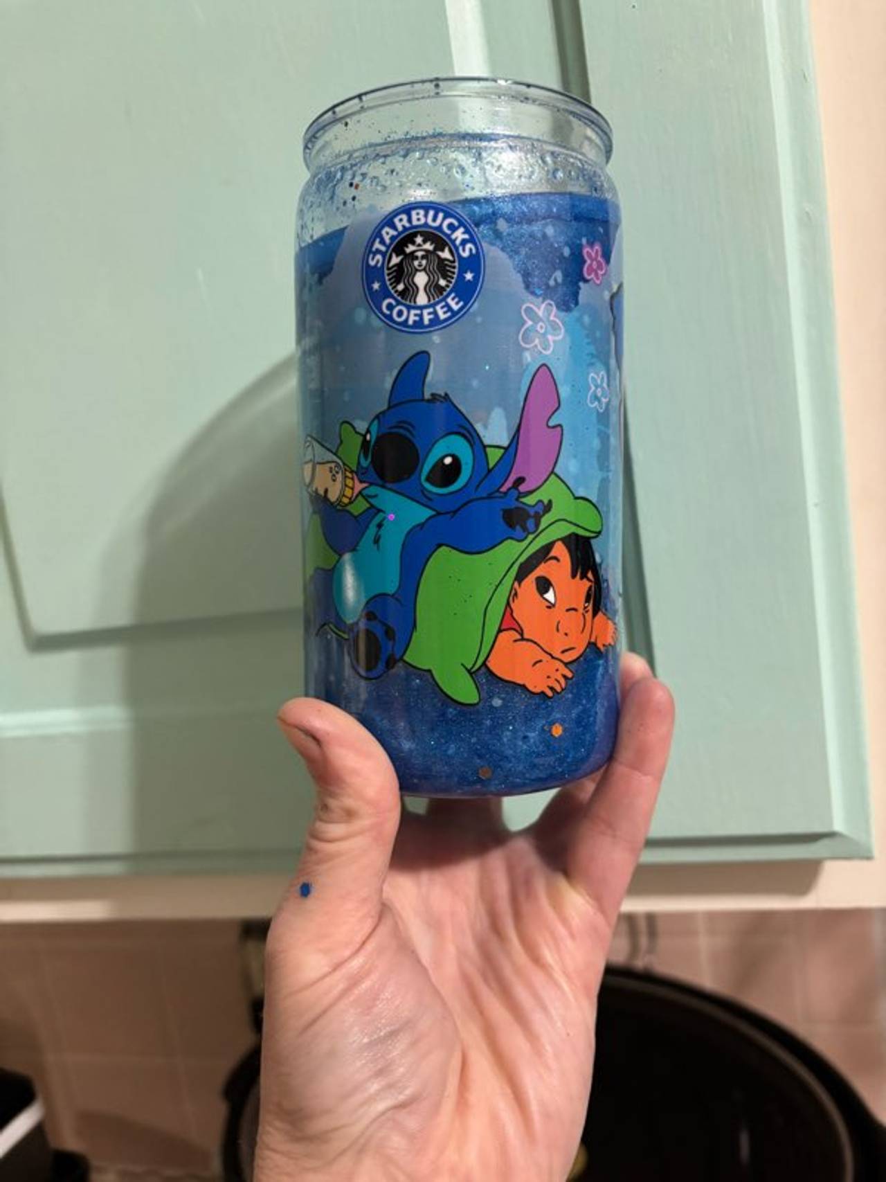 Custom Lilo & Stitch Starbucks Snow Globe Tumbler
