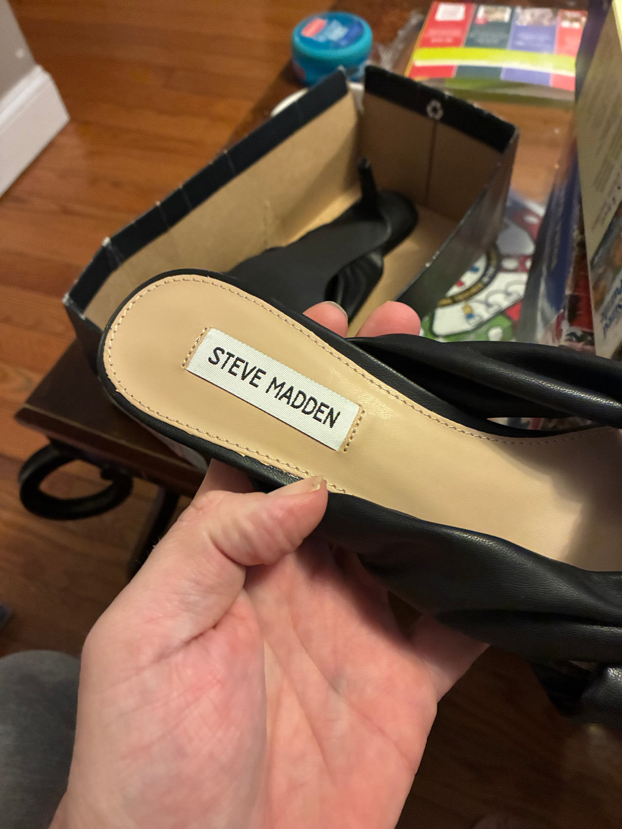 Steve Madden Selah Black Leather Sandal