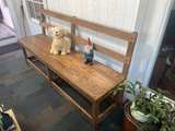 Solid Oak Mission Style Church Pew Bench - Image 2